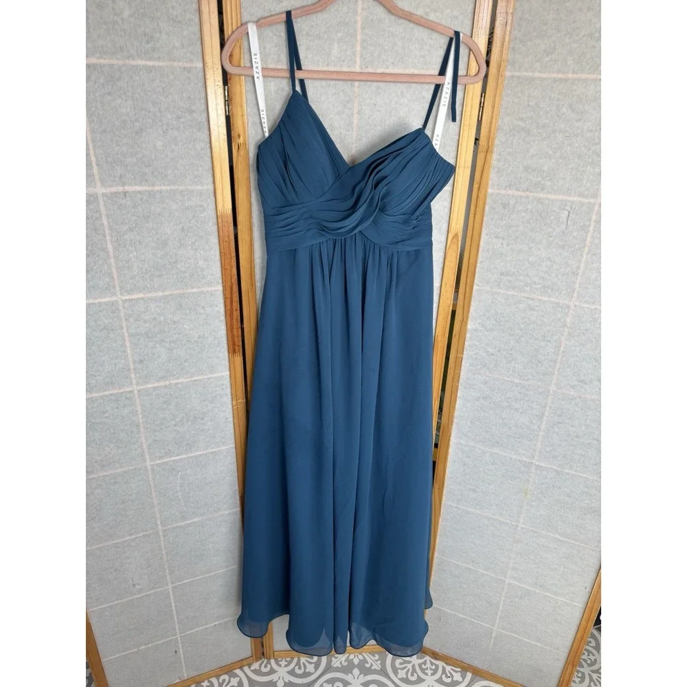 Azazie | Dresses | Azazie Bridesmaid Dress Peacock Size Custom Floor Length V Neck Aline Damage | Poshmark Azazie | Dresses | Azazie Bridesmaid Dress Peacock Size Custom Floor Length V Neck Aline Damage | Poshmark